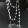 Chica Popular Lleva Collar de Perlas Gris Estrella Diseño de Nicho Elegante Dulce y Fresco Cadena para Clavícula Lujo Accesible Collar de Gama Alta