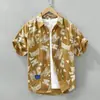Camisa de Manga Corta Estampada Tie-Dye Estilo Japonés para Hombre, Tendencia de Verano Holgada Casual Juvenil de Alta Gama Elegante