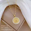 [Acero titanio] Collar de diamantes elegante y lujoso con cabeza de león redonda y cadena de clavícula para mujer, de acero titanio.
