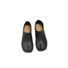 Zapatos de Cuero para Mujer Planos, Estilo de Nicho, Moda, Corte Profundo, Punta Dividida, Tejidos a Mano de Cuero Genuino, Otoño