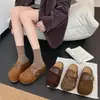 Medias pantuflas de media punta con hebilla interior para aumentar altura, otoño 2026, pantuflas slip-on de suela gruesa para mujer, para usar al aire libre, estilo perezoso