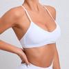 Ropa interior deportiva europea y americana para mujer, sujetador de fitness para correr de secado rápido con espalda a prueba de golpes, chaleco de yoga sexy con almohadilla de pecho desmontable