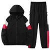 Moda Americana Traje de Béisbol Chaqueta para Hombre Primavera y Otoño Cárdigan con Capucha Suéter Traje de Hombre y Ropa para Hombres Jóvenes Traje de Dos Piezas
