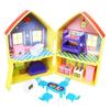 Peppa Pig casa amarilla de doble cara doble capa Villa Peppa Familia cuatro niñas Princesa niños casa de juegos juguetes