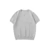 Yidao Vintage 2026 Verano Nuevo Estilo Americano de Punto Cuello Henley Manga Corta para Hombre Tendencia Versátil para el Trabajo Camiseta