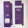 Caixa de embalagem para cabo de dados um para três carregamento de celular presentes criativos de alta qualidade caixa de embalagem para cabo de dados um para três