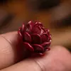 Cinnabar Roxo Areia Dourada Lótus Tridimensional Pingente Pulseira Colar DIY Acessórios de Joia Cordão Chaveiro Pingente de Bolsa