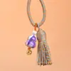 Colgante de calabaza lacada estilo chino tradicional con borlas, llavero, artículo decorativo, cuentas de oración, accesorio para cadena de teléfono