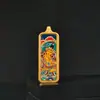 1*3 Ocho Grandes Budas Guardianes de la Vida Zha Ji Manjushri Mahasthamaprapta Wuye Zorro Inmortal Acero de Titanio Colgante Tangka Pequeña Barra de Oro