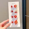 Pinza para el pelo de poni rojo para niños 2026 Año Nuevo Pinza de felpa para flequillo Accesorio para el pelo para niñas Pinza para el pelo linda