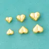 Corazón de Melocotón Brillante Mate de Tamaño Múltiple Corazón de Corazón Cuentas Accesorios de Plata Plata Pura S990 Forma de Corazón Accesorios para Pulsera DIY