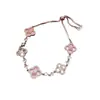 Pulsera de Trébol de Circonita y Nácar Lujo Ligero Temperamento de Gama Alta Joyería Estilo Coreano Ins Celebridad de Internet Estilo Popular Joyería al por Mayor