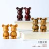 Rosewood escultura em madeira colar pingente saco pingente chaveiro bonito pequeno urso violento cadeia de telefone móvel acessórios diy