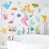 Nova LD96044 desenhos animados mundo subaquático bonito sereia quarto das crianças casa decoração de parede adesivos de parede autoadesivo