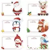 Adesivos de Presente de Natal Personalizados Transfronteiriços Desenho Animado Fofo Autoadesivos Etiquetas de Pacote Adesivos Letras Decoração de Cartão de Cumprimentos