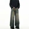 Jeans acampanados estilo vintage americano para hombre y mujer, nuevo diseño con aspecto desgastado, pantalones rectos holgados de pierna ancha