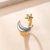Anillo de Estrella Luna de Venta Caliente Japonés y Coreano para Mujer Anillo Simple Elegante de Concha de Estrella de Mar Joyería de Fundición de Lujo Ligero de Nicho