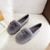 T34 Huide Yixinda Sapatos de Algodão Quentes com Forro de Pelo de Coelho Real para Mulheres 2025 Sapatos Peludos Sapatos de Plataforma que Aumentam a Altura para Mulheres Baixos