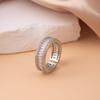 Anillo Europeo y Americano Transfronterizo de Diamante Completo para Mujer, Apertura de Circonita de Gama Alta de Nicho, Anillo Ajustable, No se Desvanece, Venta al por Mayor Versátil