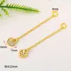 Banho de Cobre Ouro Real 18K Alta Retenção de Cor Zircônia Incrustada Estilo Chinês Corrente de Extensão Bracelet Colar Corrente Conectora Acessórios DIY