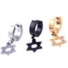 Aretes/Pendientes personalizados para hombre de acero de titanio con arreglo de estrella de seis puntas de comercio exterior europeo y americano al por mayor Amazon wish transfronterizo