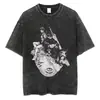 Camiseta Lavada Talla Europea Transfronteriza Anime Japonés Streetwear Harajuku