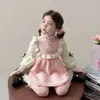 Vestido Jersey de Punto Estilo Coreano Pequeño Estilo Chanel para Niños Otoño/Invierno 2026 Nueva Llegada Moda Infantil Vestido Elegante para Niña Pequeña
