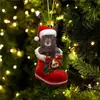Novos Produtos 2022 Meias de Natal Cachorro de Natal Decorações Penduradas de Árvore de Natal Enfeites de Carro Decorações para Casa