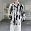 Camisa Tie-dye para Hombre de Manga Larga Verano Delgada Sensación de Alta Gama Hermosa Atractiva Moda de Nicho Retro Caída Holgada Tendencia