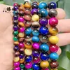 6/8/10mm Ojo de Tigre Vidrio Cuentas Combinación Redonda Pulsera Collar Joyería Accesorios DIY Productos Semi-Terminados Venta al por Mayor en Stock