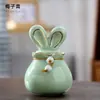 Urna Cerámica para Mascotas con Forma de Conejo, Creativa y Estéticamente Agradable Bote Sellado para Recolección de Cenizas de Mascotas Pequeñas, Personalización Transfronteriza