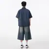 Camisa Plaid Plegada de Manga Corta Estilo Hong Kong 2026 para Hombre, Nueva Tendencia de Verano Ciboy Holgada Casual