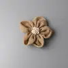 Flor de linho quente transfronteiriça flor de chapéu laço decorativo DIY feito à mão flor de linho decorativa de Natal para pré-escola