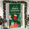 Cubierta de Puerta de Tela Elástica Cubierta de Puerta de Navidad Alegre Transfronteriza Tapiz Fondo de Tela de Regalo de Papá Noel para Fiesta Festiva