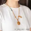 Corda de algodão esfregada à mão estilo tibetano passando por conta Dzi cordão para pendurar pingente de ouro Tangka cordão de corrente para clavícula trançado à mão