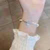 Pulsera de perlas barrocas originales de Corea del Sur, plata de ley S925, con cuentas redondas de letras, pulsera ins de lujo ligero, versátil para mujer