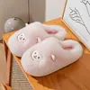 Chinelos de Algodão Desenho de Coelho para Mulheres, Fofos e Quentes, Adequados para Uso Externo no Inverno, Novo Modelo 2026, Chinelos Pelúcia para Casa para Meninas