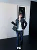 Jaqueta Jeans Curta Única e Super Estilosa Estilo Coreano em Cor Jeans Natural para Mulheres, Novo Modelo de Outono 2026, Jaqueta Cardigan com Ombro Normal