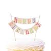 Bandeira de feliz aniversário-inserindo decoração de festa de aniversário cartão para bolo-inserindo feliz aniversário