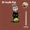 Adornos Colgantes Decorativos, Tapón Antipolvo para Teléfono Móvil, Tipo-C 2D Acrílico con Forma de Gato Lindo Pieza Plana de Interfaz
