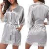 Europeu e americano plus size camisola sexy tentação cueca comércio exterior sexy roupão sexy gelo seda pijamas casa dormindo