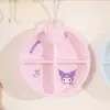 Prato de Refeição Compartimentado Autêntico Sanrio para Cozinha Doméstica Desenho Animado Prato de Osso Preparo de Hot Pot Armazenamento de Vegetais Bandeja para Lanches de Frutas