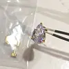 E149 Pendientes Transfronterizos de Acero Inoxidable con Circonita Pendientes Sencillos Galvanoplastia al Vacío en Horno Joyería de Oro de 18 Quilates