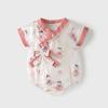 Mameluco de bebé ropa de verano mameluco de niña nuevo estilo chino estilo nacional ropa de Harbin recién nacido luna llena cien días ropa de pedos