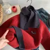 [Incluye Bufanda] Suéter de Año Nuevo para Niños Niños, Estilo Festivo de Invierno, Top con Estampado de Perro para Niños Pequeños, Camiseta Base Roja para Bebé