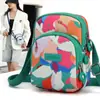 Bolso bandolera para mujer, moderno, de nailon estampado, pequeño bolso cuadrado para teléfono móvil, bolso de hombro para madre de mediana edad y anciana, monedero para llaves y monedas