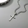 Exportación Europea y Americana Nuevo Hip-Hop Acero Inoxidable Biselado Colgante Cruz Collar Hombres Simple Retro Joyería Personalizada
