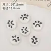 Accesorios de material para collar y pulsera hechos a mano DIY, flor cuadrada de oso lindo de cerámica en blanco y negro, garra de gato, cuentas, todo a juego