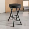 Taburete Plegable con Respaldo, Taburete Redondo, Silla para Balcón de Casa, Escritorio Sencillo, Silla con Cojín Suave, Taburete Pequeño Plegable para Dormitorio, Portátil