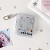 Álbum de Fotos Mini Transparente de Trébol de Cuatro Hojas de Dibujos Animados de 2 Pulgadas Llavero Colgante Creativo de Boutique Portatarjetas de Pegatina de Cabeza Grande para Estudiante
